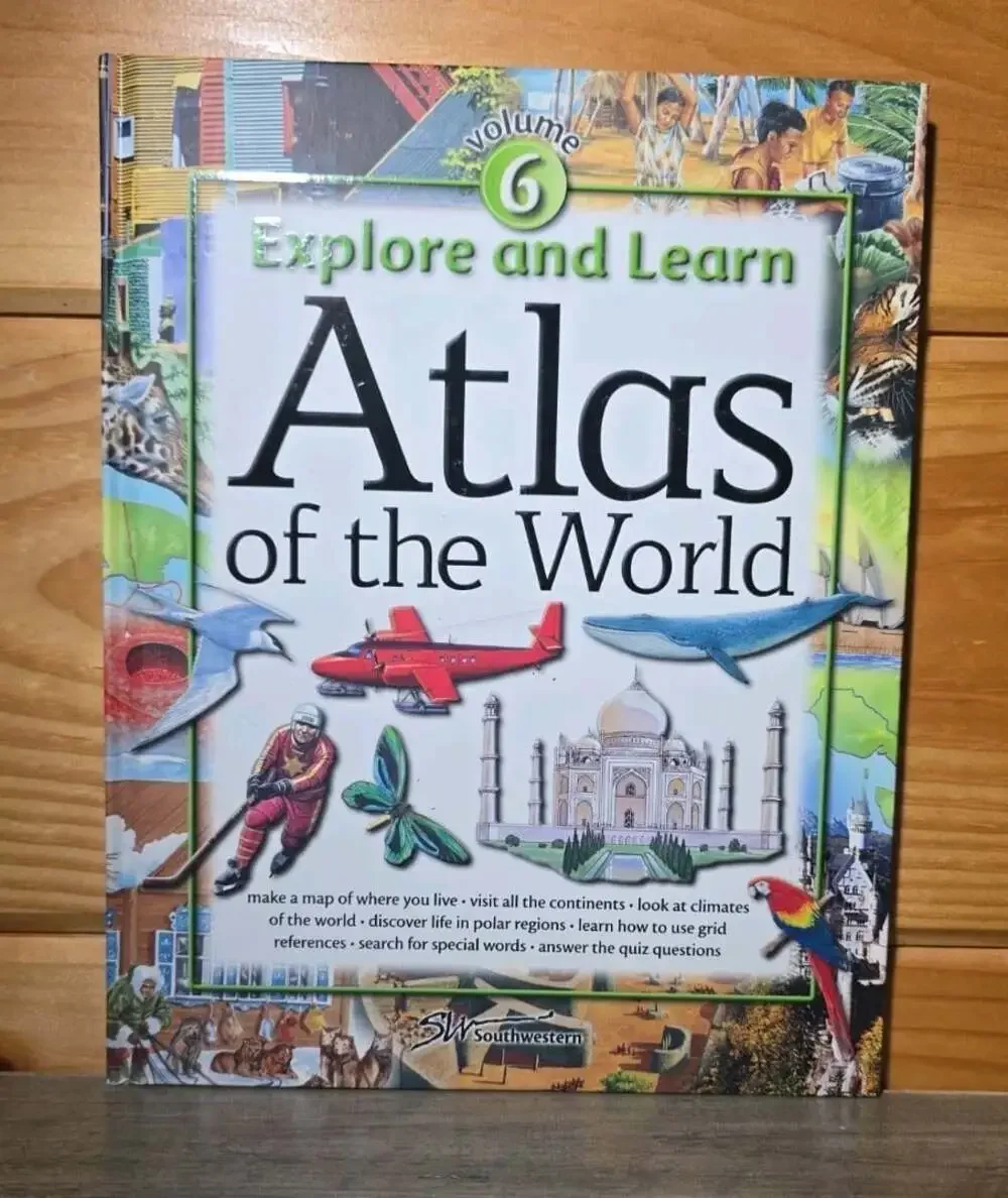Explore and Learn Vol 6 Atlas of  World Educational Homeschool World Map Poster